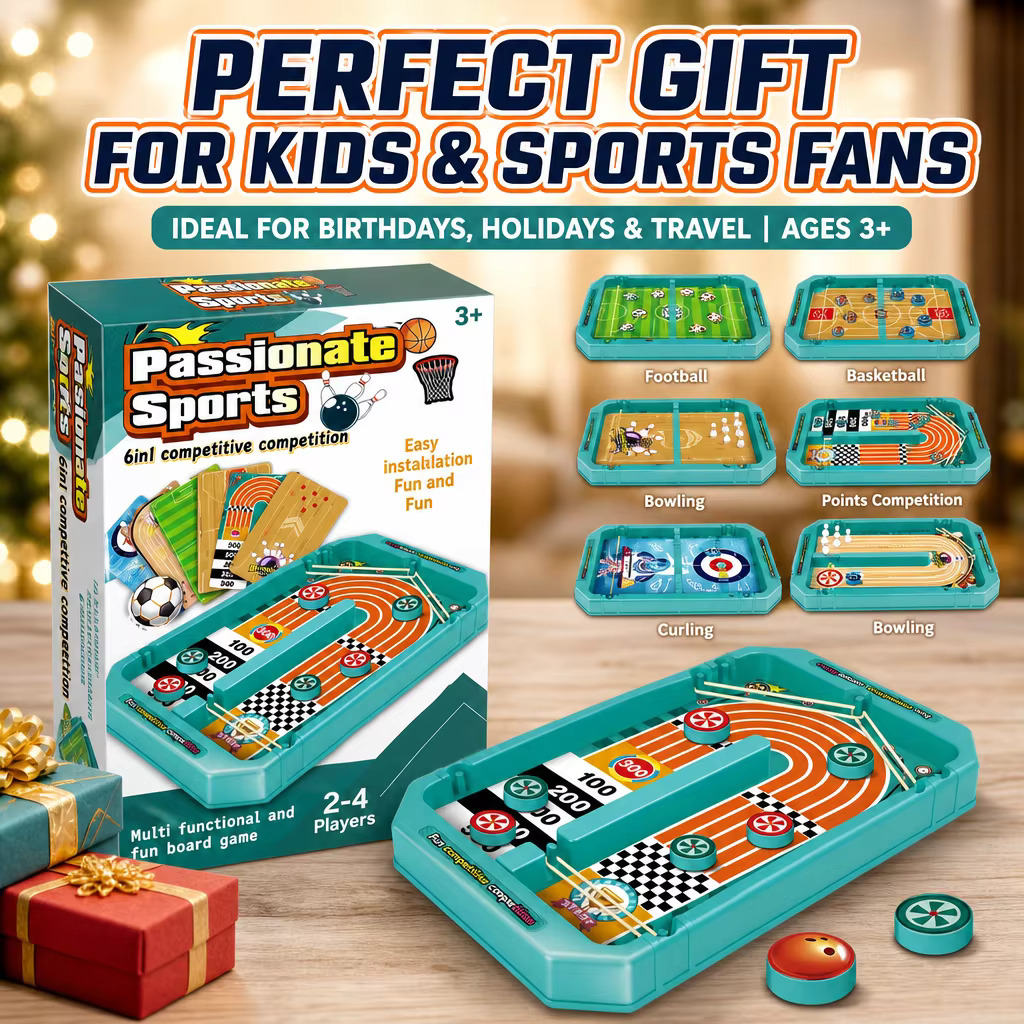 Board Game Live - 6-in-1 Tabletop Sports Board Game Set