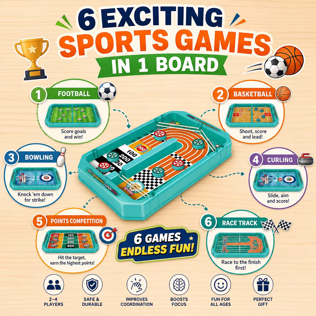 6-in-1 Tabletop Sports Board G - Board Game Live recension och pris